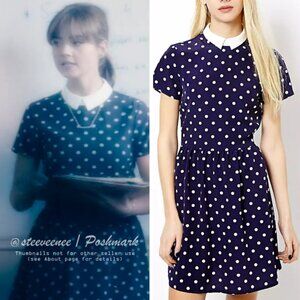 River Island Navy Polka Dot Tea Dress ASO Clara Oswald